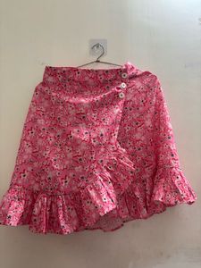 Floral Ruffle Mini Skirt