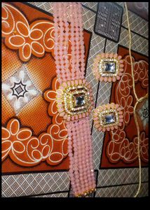 Elegant orange Beaded Choker Necklace