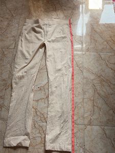 Light Beige Textured Trousers