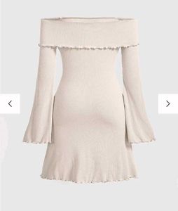 Elegant Off-Shoulder Cream Dress
