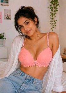 Lace Push-Up Bra - Pink