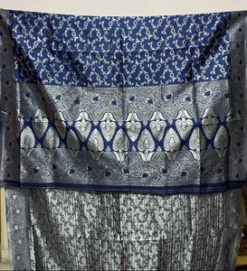 Last Piece Left-silver Zari Blue Saree