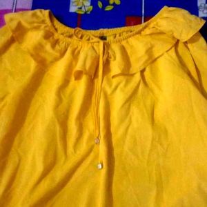 Bright Yellow Ruffled Top