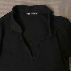 ZARA Collared Crop Top