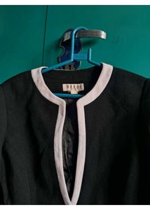 Classic Black Blazer with White Trim