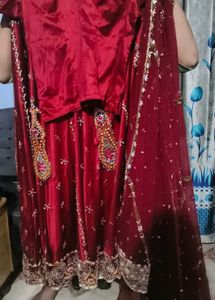beautiful bridal red lehenga choli with dupatta