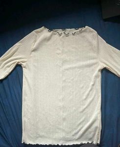 White Lettuce Hem Top
