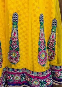 Gorgeous Blue and Yellow Lehenga – Lightly Used