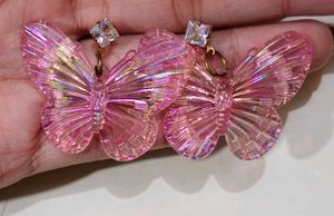 Charming Pink Butterfly Earrings