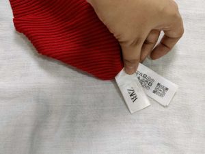 Red Ribbed Tank Top