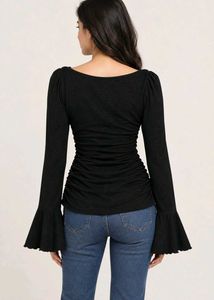Chic Ruched Cowl Neck Top
