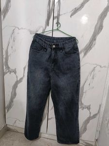 IMPORTED WIDE LEG DENIM Acid Wash Jeans