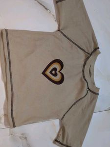 Cute Graphic Heart Crop Top
