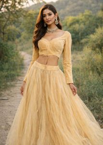 Beige Lehenga Set