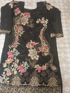 Embroidered Black Kurta