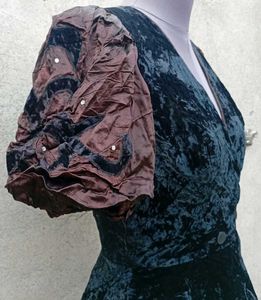 Crushed Velvet Peplum Top