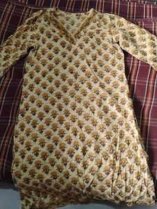 Stunning Yellow Kurta With Flower Print