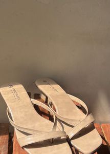 Stylish Beige Heeled Sandals