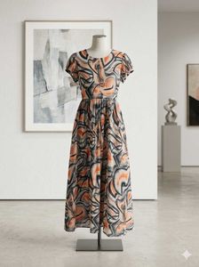Abstract Print Maxi Dress