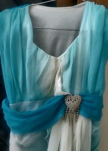 Sea Green Long Gown(Looks Blue In Photo)