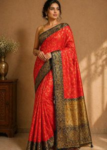 New/Unused Red Silk Saree
