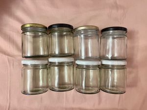 set of 8 glass jars