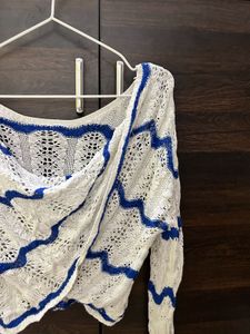 Crochet Knit Long Sleeve Top
