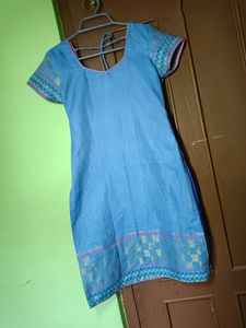 Beautiful Sky Blue Kurta With Churidar And Dupatta