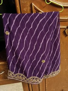 Elegant Purple Leheriya dupatta