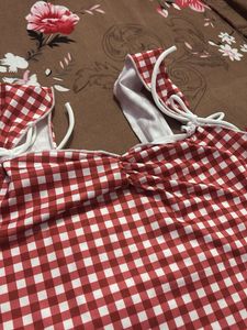 Ghingham print top