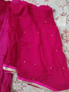 Hot Pink Embroidered Bridal Suit