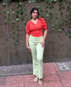Coral Puff Sleeve Top