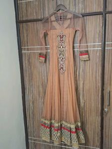 Net Orange Colour Gown