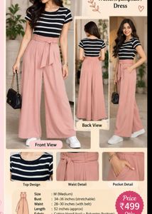 Striped Top & Pink Palazzo Set