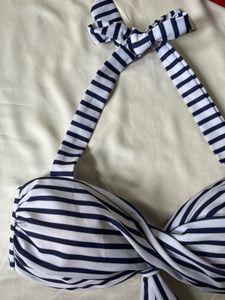 Striped Halter Bikini Top