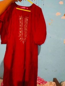 Elegant Red Kurta❤️