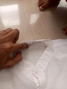 White Pure Cotton Kurta M Size