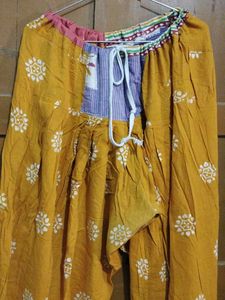 Boho Yellow Printed Palazzo Pants