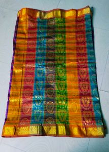 Multi Colour Kanjeevaram Silk Saree