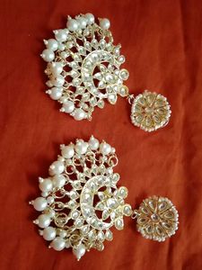 Elegant Pearl &amp; Kundan Earrings