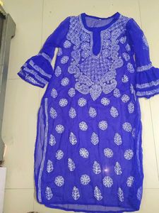 Blue Embroidered Kurta Without Inner