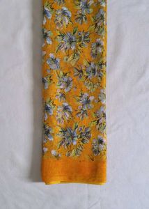 yellow Color Floral Print Saree