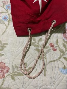 Red Drawstring Hobo Bag