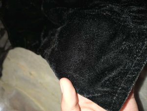 Black Velvet Top with Puff Sleeves