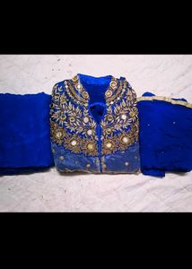 Royal Blue Embellished Kurta Set