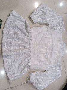 Elegant White Lace Kurta Set