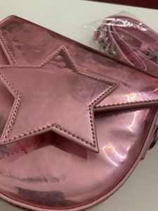 Pink Metallic Star Clutch Bag