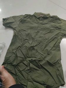 Olive Green Button-Up Shirt