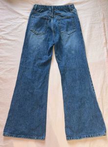 Women's Wide Leg Blue Denim Jeans