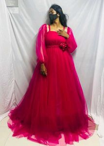 Elegant Pink Tulle Gown
